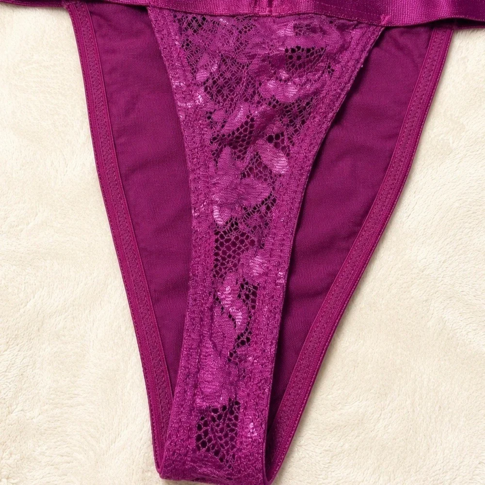 COSABELLA NSN Men's Italian Lace Thong Swiss Beet‎ Purple - Size M / NWT